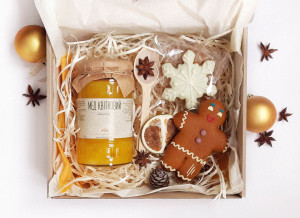 подарочный набор, подарочный набор с медом, подарочный набор с пряниками
